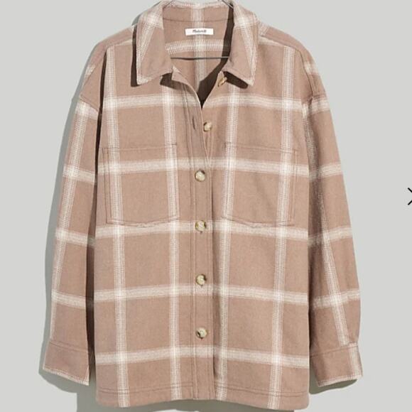 Madewell Flannel Kentwood Oversized Shirt-Jacket in Windowpane. Medium - Picture 2 of 4
